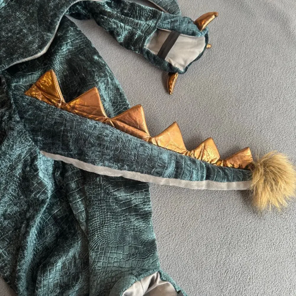 FAO Schwartz Dragon Costume Kids 3T Blue‎ Green Fantasy Theater Halloween